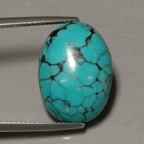 Turquoise bleue naturelle coupe ovale, 12,98 ct, opaque