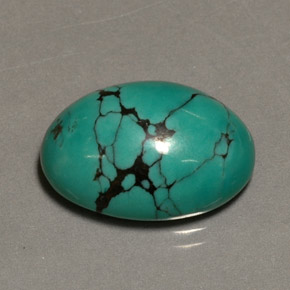 Turquoise Vert naturelle Coupe ovale, 12.65 ct, Opaque