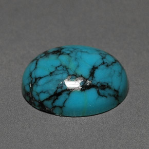Turquoise bleue naturelle coupe ovale, 3,00 ct, opaque