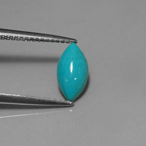Turquoise bleue naturelle marquise, 0,76 ct, opaque