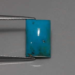 Turquoise bleue naturelle baguette, 3,38 ct, opaque