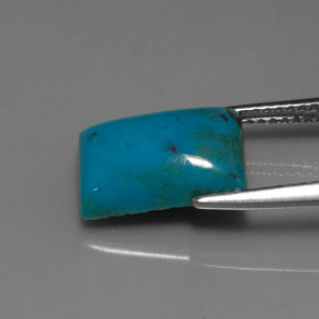 Turquoise bleue naturelle baguette, 3,38 ct, opaque