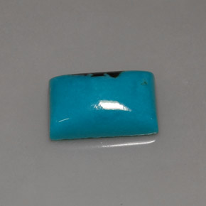 Turquoise bleue naturelle baguette, 3,47 ct, opaque