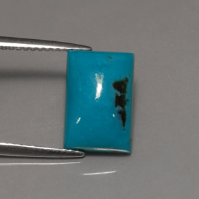 Turquoise bleue naturelle baguette, 3,47 ct, opaque