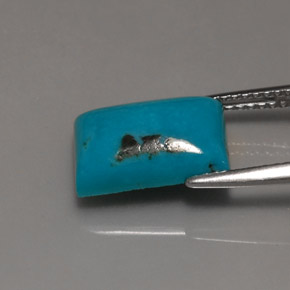 Turquoise bleue naturelle baguette, 3,47 ct, opaque