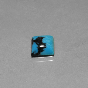 Turquoise bleue naturelle carré, 1,84 ct, opaque