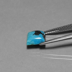 Turquoise bleue naturelle carré, 1,84 ct, opaque