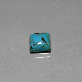 Turquoise bleue naturelle carré, 1,86 ct, opaque