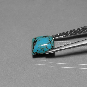 Turquoise bleue naturelle carré, 1,86 ct, opaque