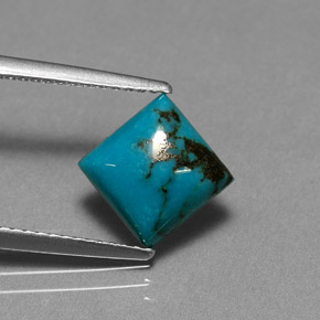 Turquoise bleue naturelle carré, 2,04 ct, opaque