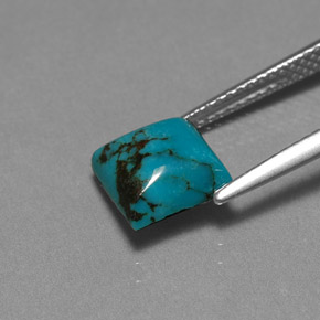 Turquoise bleue naturelle carré, 2,04 ct, opaque