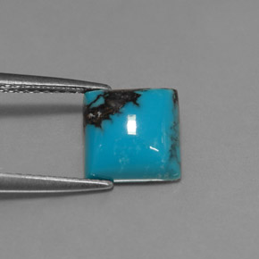 Turquoise bleue naturelle carré, 1,80 ct, opaque
