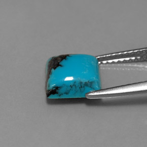 Turquoise bleue naturelle carré, 1,80 ct, opaque