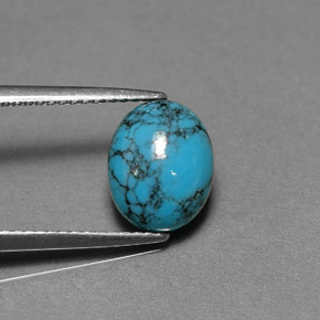 Turquoise bleue naturelle coupe ovale, 1,91 ct, opaque