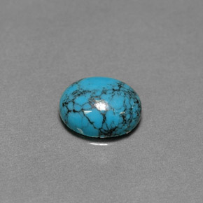Turquoise bleue naturelle coupe ovale, 1,91 ct, opaque
