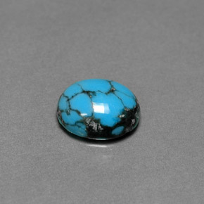 Turquoise bleue naturelle coupe ovale, 1,79 ct, opaque
