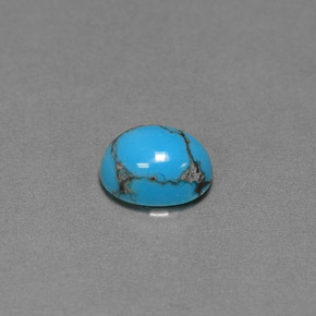 Turquoise bleue naturelle coupe ovale, 1,25 ct, opaque