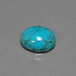 Turquoise bleue naturelle coupe ovale, 1,93 ct, opaque