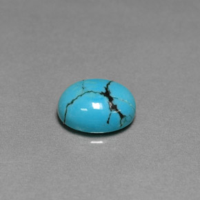 Turquoise Bleu naturelle Coupe ovale, 1.87 ct, Opaque