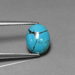 Turquoise Bleu naturelle Coupe ovale, 1.87 ct, Opaque