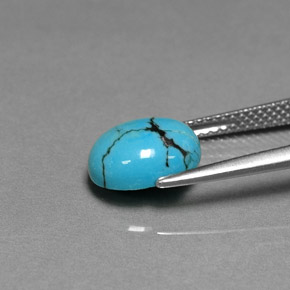 Turquoise Bleu naturelle Coupe ovale, 1.87 ct, Opaque