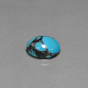 Turquoise bleue naturelle coupe ovale, 1,44 ct, opaque