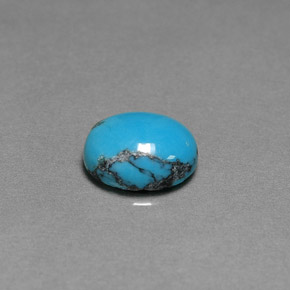 Turquoise bleue naturelle coupe ovale, 2,16 ct, opaque