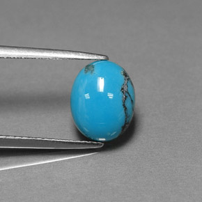 Turquoise bleue naturelle coupe ovale, 2,16 ct, opaque