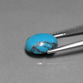 Turquoise bleue naturelle coupe ovale, 2,16 ct, opaque