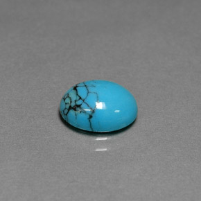 Turquoise Bleu naturelle Coupe ovale, 1.78 ct, Opaque