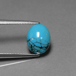 Turquoise Bleu naturelle Coupe ovale, 1.78 ct, Opaque