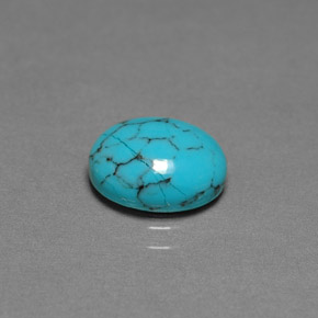 Turquoise bleue naturelle coupe ovale, 1,70 ct, opaque