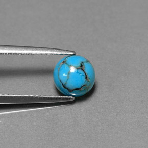 Turquoise Bleu vert naturelle Coupe roude, 0.96 ct, Opaque