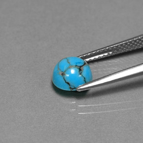 Turquoise Bleu vert naturelle Coupe roude, 0.96 ct, Opaque