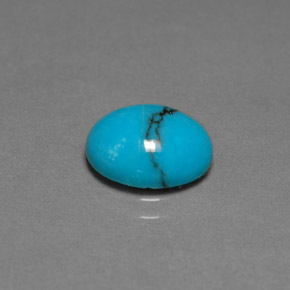 Turquoise bleue naturelle coupe ovale, 1,91 ct, opaque
