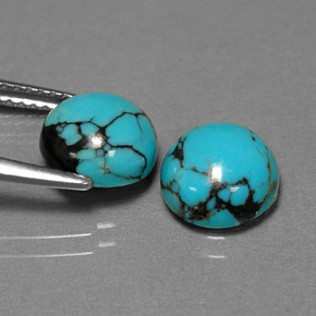 Achetez naturel ct bleue turquoise gems, coupe roude, en provenance afghanistan chez gemselect. en stock, livraison internationale!