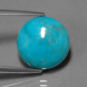 Turquoise vert naturelle coupe roude, 7,15 ct, opaque