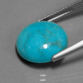Turquoise vert naturelle coupe roude, 7,15 ct, opaque