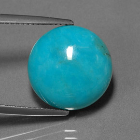Turquoise vert naturelle coupe roude, 7,27 ct, opaque