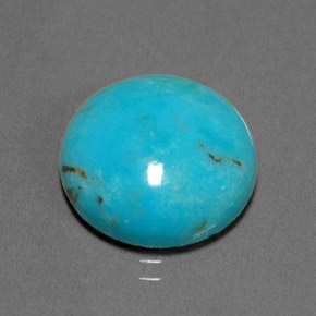 Turquoise vert naturelle coupe roude, 6,89 ct, opaque