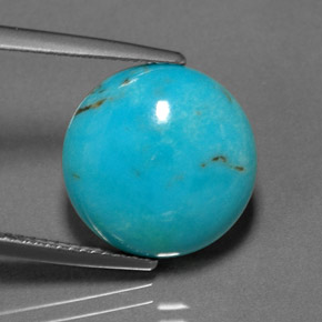 Turquoise vert naturelle coupe roude, 6,89 ct, opaque