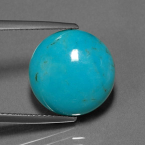 Turquoise vert naturelle coupe roude, 7,02 ct, opaque
