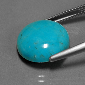 Turquoise vert naturelle coupe roude, 7,02 ct, opaque