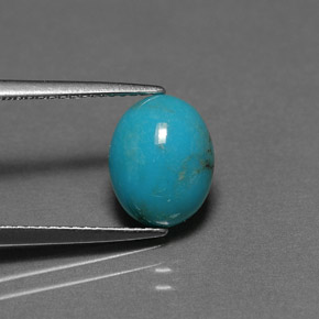 Turquoise vert naturelle coupe ovale, 2,08 ct, opaque