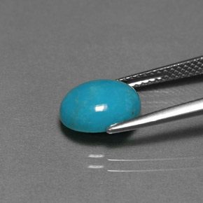 Turquoise vert naturelle coupe ovale, 2,20 ct, opaque