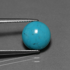 Turquoise vert naturelle coupe roude, 2,33 ct, opaque