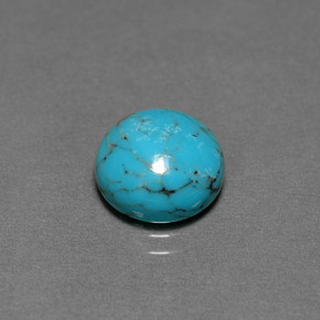 Turquoise bleue naturelle coupe roude, 2,58 ct, opaque