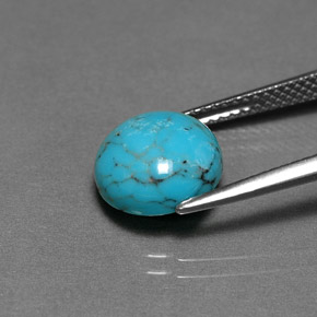 Turquoise bleue naturelle coupe roude, 2,58 ct, opaque