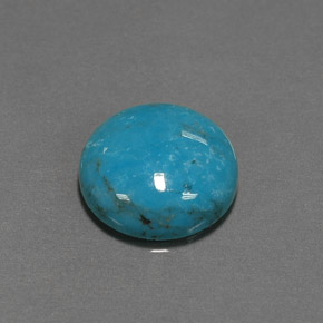 Turquoise bleue naturelle coupe roude, 6,37 ct, opaque