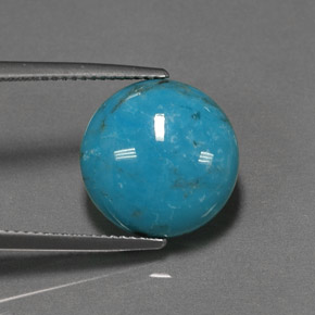 Turquoise bleue naturelle coupe roude, 6,37 ct, opaque